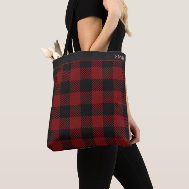 Bolso De Tela Monograma de invierno de búfalo rojo ruidoso (Detalle)