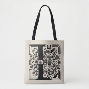 Bolso De Tela Monograma De Knot Celta De Letra L Vintage