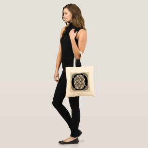 Bolso De Tela Monograma De Knot Celta Vintage