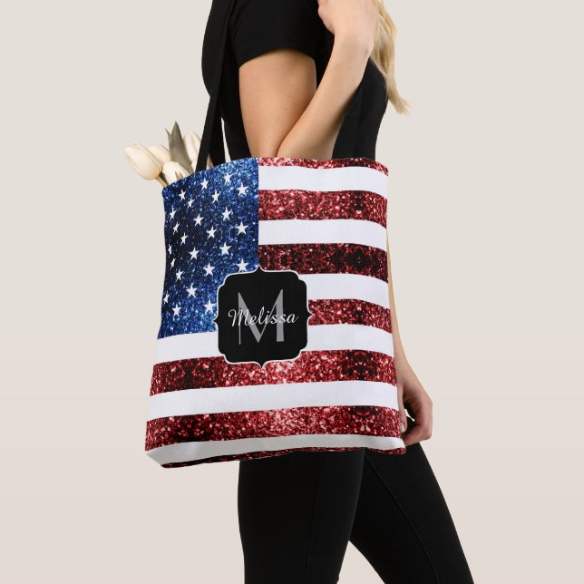 Bolso De Tela Monograma de la bandera de los Estados Unidos con  (Detalle)