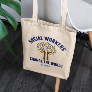Bolso De Tela Monograma de la cita Inspiradora del trabajo socia