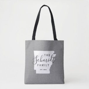 Bolso De Tela Monograma de la familia Arkansas Estado Tote Bag