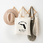 Bolso De Tela Monograma de la familia Hogar Dulce de Florida<br><div class="desc">Moderna casa de campo Hogar Dulce Hogar bolsa de té personalizada con su nombre familiar y la ciudad u otro texto personalizado. Haga clic en Personalizar para mover el corazón a cualquier ubicación del mapa de estado y personalizar aún más el texto. Las bolsas de personalizado son un regalo perfecto...</div>