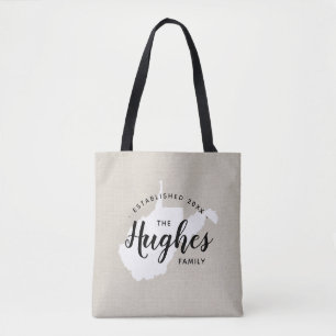 Bolso De Tela Monograma de la familia West Virginia State Tote B
