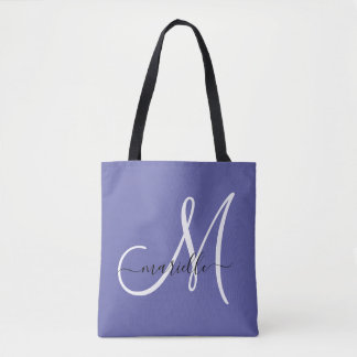 Bolso De Tela Monograma de la Girona azul blanca
