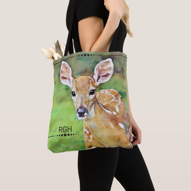 Bolso De Tela Monograma de las ilustraciones de los ciervos del (Detalle)