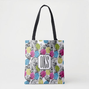 Bolso De Tela Monograma de las piñas y de las hojas de palma el