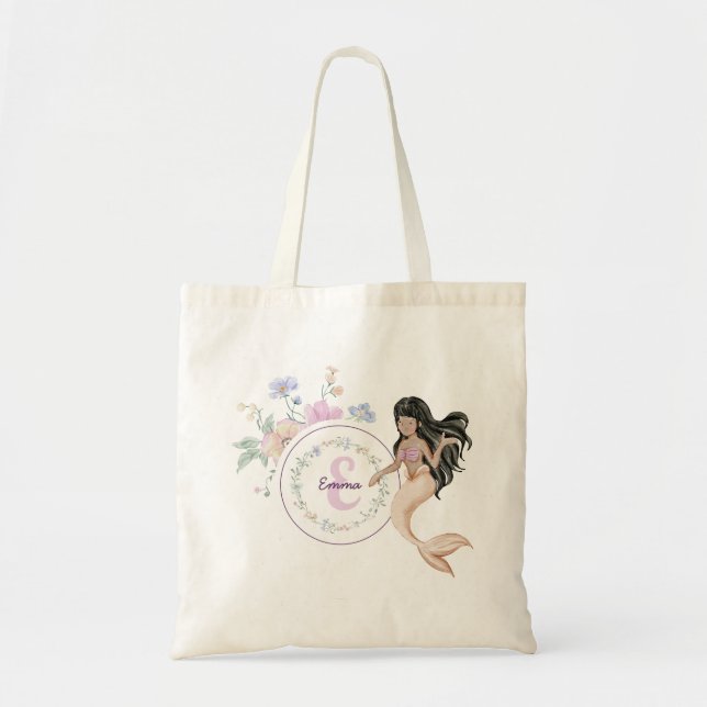 Bolso De Tela Monograma de las sirenas caprichosas (Frente)