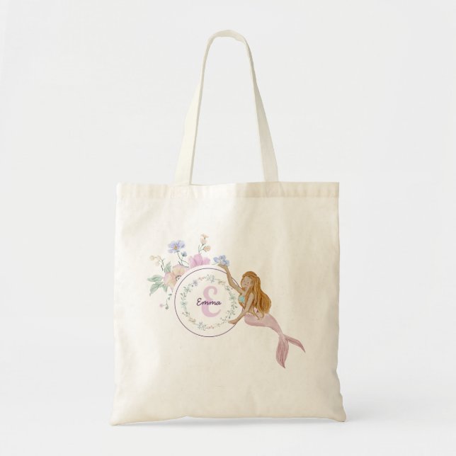 Bolso De Tela Monograma de las sirenas caprichosas (Frente)