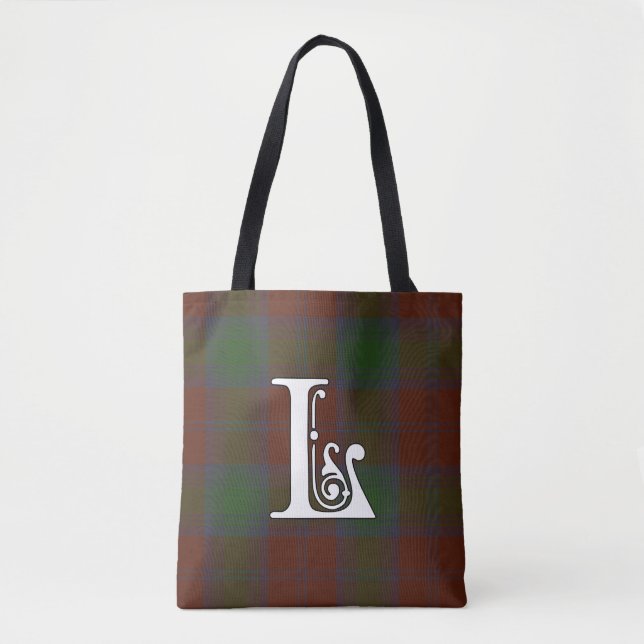 Bolso De Tela Monograma de Lindsay Clan Tartan (Anverso)
