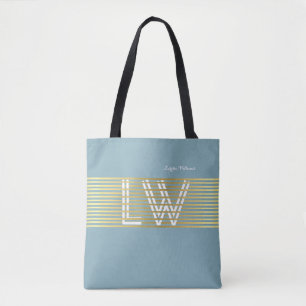 Bolso De Tela monograma de líneas doradas entrelazadas