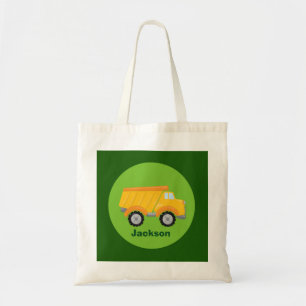 Bolso De Tela Monograma de los niños verdes de la construcción