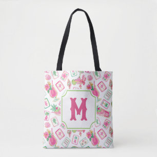 Bolso De Tela Monograma de Mahjong y Mezcladores de Palm Beach R