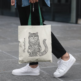 Bolso De Tela Monograma de Mandala para gatos de color para adul