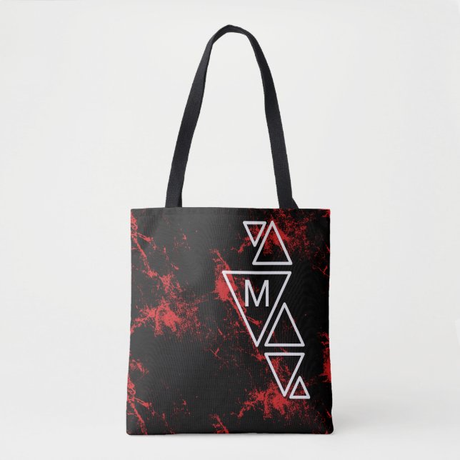 Bolso De Tela Monograma de Marble Rojo TS (Anverso)