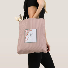 Bolso De Tela Monograma de mariposa en terracota con franja de m