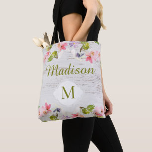 Bolso De Tela Monograma de moda de la dama de honor floral de ma