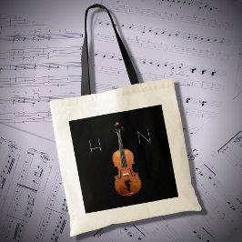 Bolso De Tela Monograma de música clásica violín negro