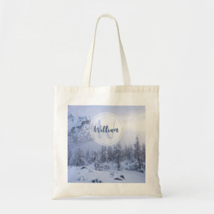 Bolso De Tela Monograma de niebla del bosque de abeto de inviern