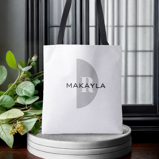 Bolso De Tela Monograma de nombre moderno y elegante (Subido por el creador)