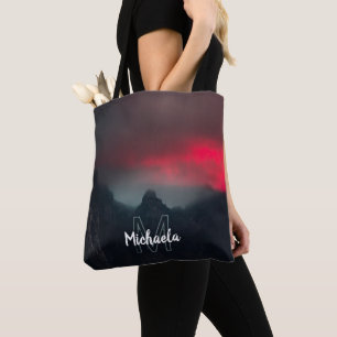 Bolso De Tela Monograma de nubes, niebla y montañas quemadas