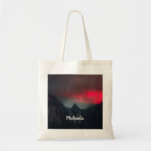 Bolso De Tela Monograma de nubes, niebla y montañas quemadas