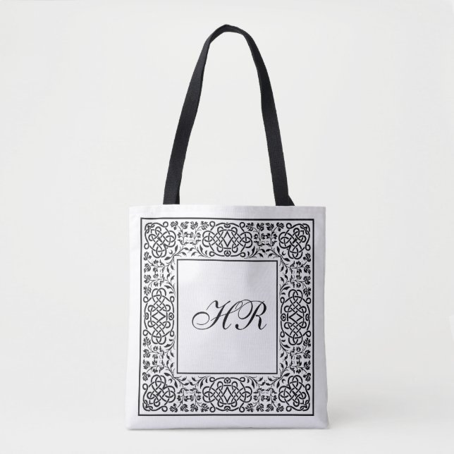 Bolso De Tela Monograma de Ornate Knotwork (Anverso)