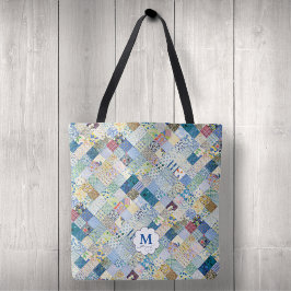 Bolso De Tela Monograma de papeleo vintage