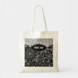 Bolso De Tela Monograma de patrón de sombreado de línea floral b