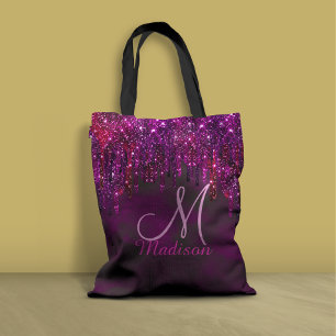 Bolso De Tela Monograma de perforaciones de Purpurina de unicorn