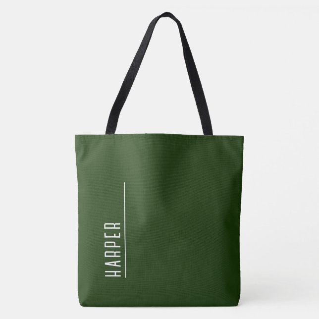 Bolso De Tela Monograma de personalizado, bosque verde XL (Anverso)