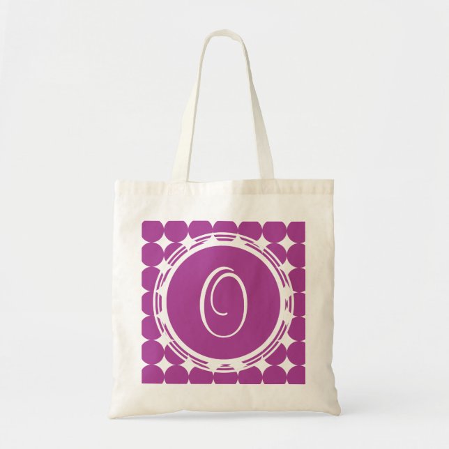 Bolso De Tela Monograma de Punto de Polka Púrpura (Frente)