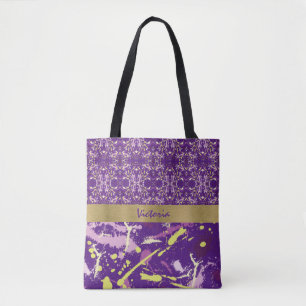Bolso De Tela Monograma de purpura salpicadura