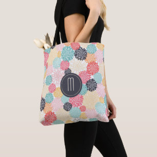 Bolso De Tela Monograma de ráfaga floral