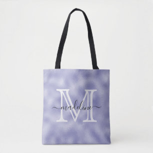 Bolso De Tela Monograma de Relieve metalizado púrpura con guión 