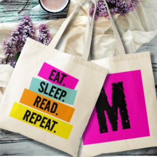 Bolso De Tela Monograma de repetición de lectura del sueño del a