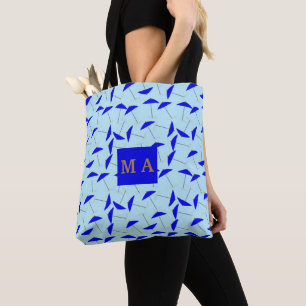 Bolso De Tela monograma de repetición de patrón de sombrilla de