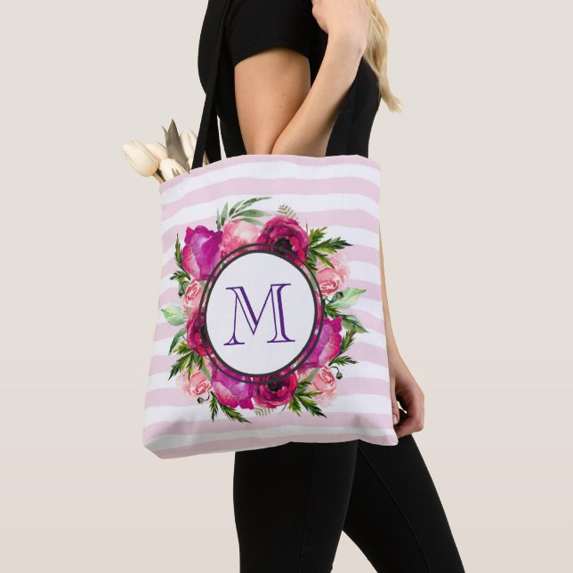 Bolso De Tela Monograma de rosa y adormidera floral (Detalle)