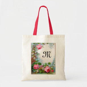 Bolso De Tela MONOGRAMA DE rosas Y JASMINES