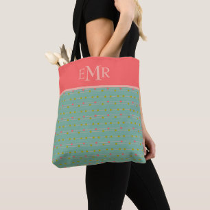 Bolso De Tela Monograma de solo puntos felices en cuerdas