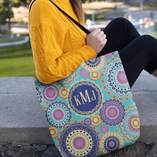 Bolso De Tela Monograma de tipografía moderna personalizado (Subido por el creador)