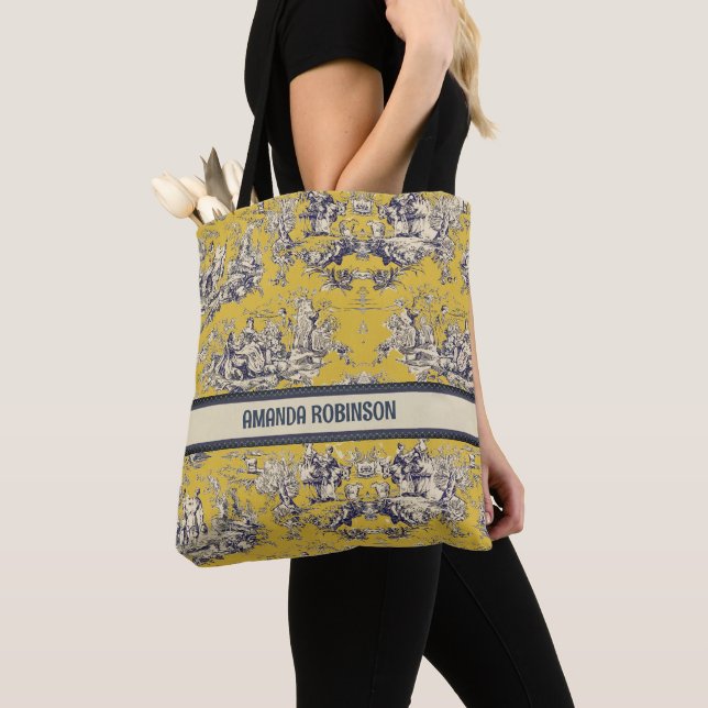 Bolso De Tela Monograma de toile amarillo de jouy de laca floral (Detalle)