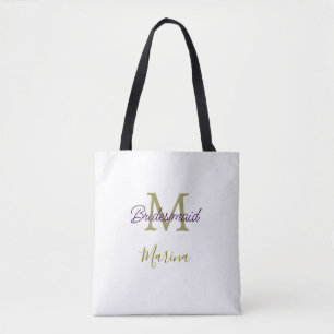 Bolso De Tela monograma de tribu de novia despedida de soltera s