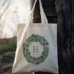 Bolso De Tela Monograma del árbol del pino<br><div class="desc">Bolsa de tocador de guirnalda con monograma. Para una personalización más avanzada de este diseño,  haga clic en el BOTÓN HERRAMIENTA DE DISEÑO AZUL. También están disponibles los elementos coincidentes.</div>