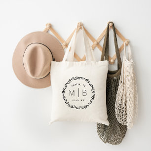 Bolso De Tela Monograma del Boda de la guirnalda rusa