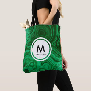 Bolso De Tela Monograma del mineral de la malaquita