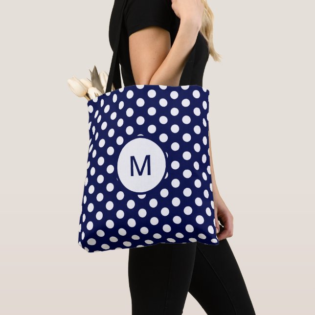 Bolso De Tela Monograma del modelo de lunar de los azules (Detalle)