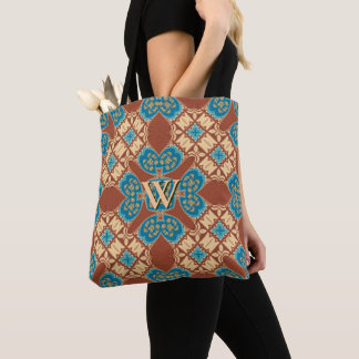 Bolso De Tela Monograma del patrón de azul de Boho Batik Guay Ea