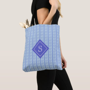 Bolso De Tela Monograma del patrón de franjas cardíacas del país