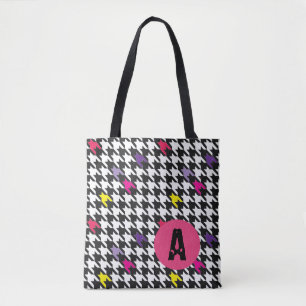 Bolso De Tela Monograma del patrón Houndstoth moderno
